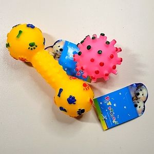 Dog pet puppy, chewing squeaky toy set of 2 NWT